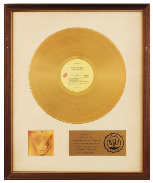 GOLD GOATS: Mounted RAA gold record for '73's 