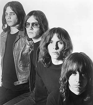 Ready to mug your flower power: The Stooges' photo shoot for their '69 debut.