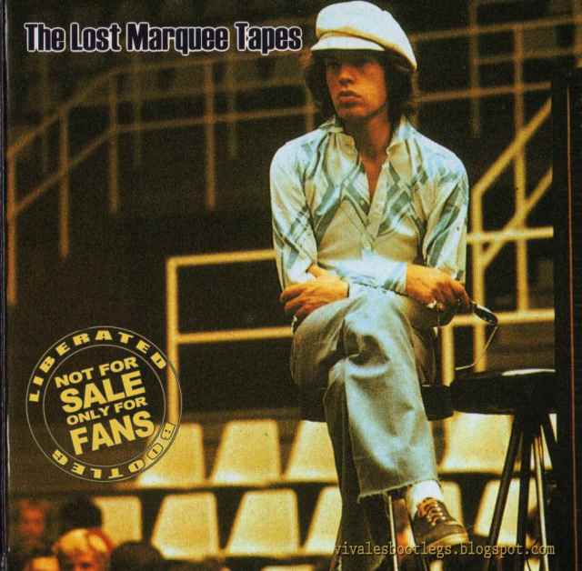 Like a true pro, Mick surveys the room for sound and sightlines, 1971. Artwork for another unofficial CD title.