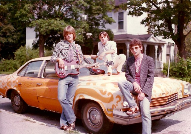The Prefab Messiahs get to the gig via mentor/friend Bobb Trimble's psychedelic car, 1982